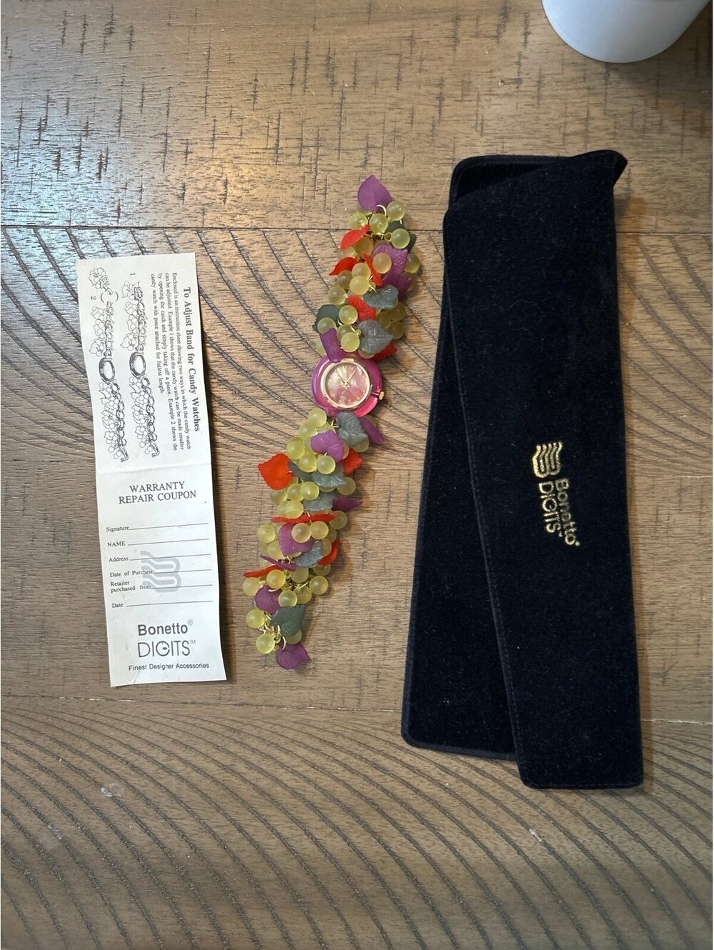 Bonetto Digits Beaded Fashion Watch with Original Pouch and Paperwork